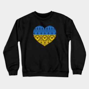 Ukraine Support & Love Embroidery Crewneck Sweatshirt